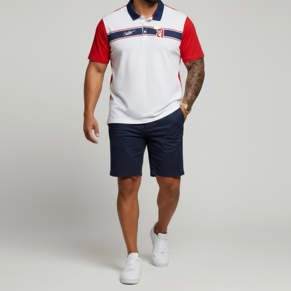SOLD Nike Cooperstown Los Angeles Angels Polo XXL Red Navy Retro Baseball Shirt